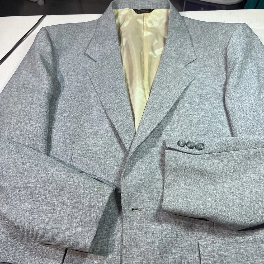 VTG Levi's Men's Action Suit Sport Coat Blazer 42R Light Blue Grey‎ 2 Button